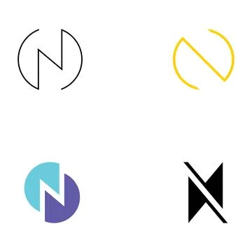 Abstract Logo design initial letter N geometric elements. Elegant, minimali.. 스톡 일러스트