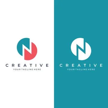 Abstract Logo design initial letter N geometric elements. Elegant, minimali.. Stock Illustration