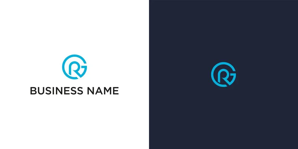 Abstract logo design, initials RG in circle Stock Illustration