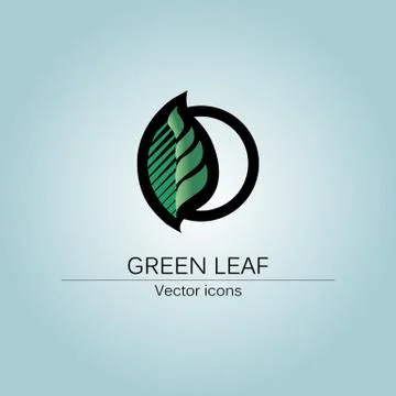 Abstract logo design, a leaf shape. Stock Illustration