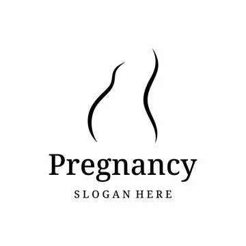 Abstract Logo design of mother or pregnant woman or baby. Logos for clinics.. Stock Illustration