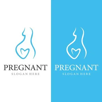 Abstract Logo design of mother or pregnant woman or baby. Logos for clinics.. Stock Illustration