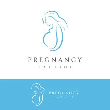 Abstract Logo design of mother or pregnant woman or baby. Logos for clinics.. Stock Illustration