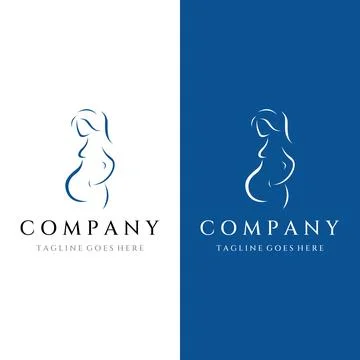 Abstract Logo design of mother or pregnant woman or baby. Logos for clinics.. Stock Illustration