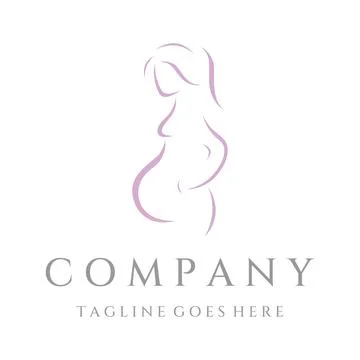 Abstract Logo design of mother or pregnant woman or baby. Logos for clinics.. Stock Illustration