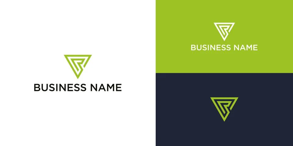 Abstract logo design with triangle and letter R Stock Illustration