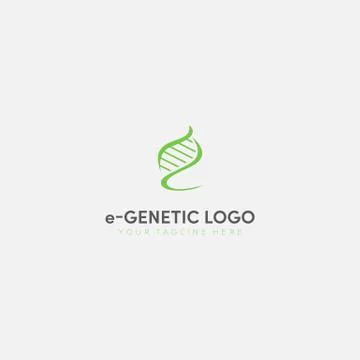 Abstract logo designs with initial E and genetic symbol Stock Illustration