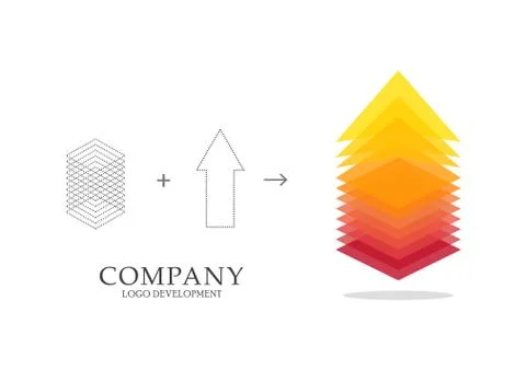 Abstract logo development design. Vector illustration diagram Stock Illustration