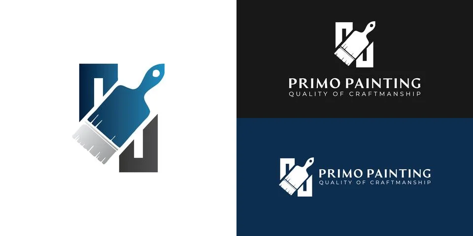 An abstract logo featuring a stylized paint stroke Stock Illustration