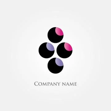 Abstract logo with four balls in two colors Stock Illustration