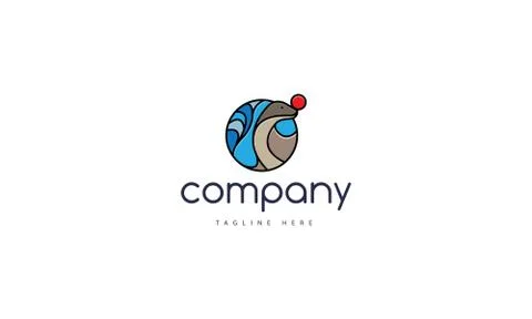 Abstract logo of a fur seal with a red ball on its nose. Stock Illustration