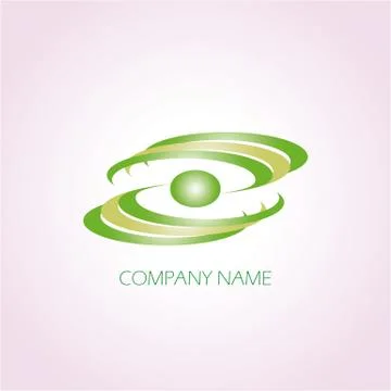Abstract logo with green sphere Stock Illustration