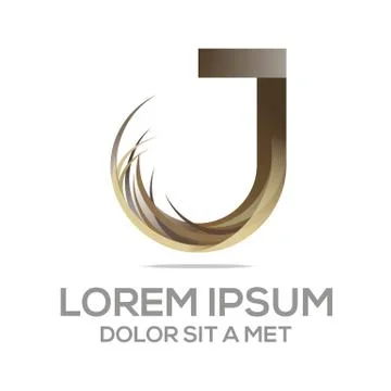 Abstract Logo Icon J Initial Font Emblem Design Vector Stock Illustration