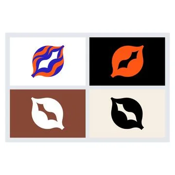 Abstract Logo Icon Set Minimalist Design Elements Stock Illustration