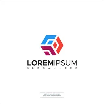 Abstract Logo Icon Tri Cube design template elements Stock Illustration