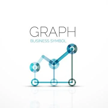 Abstract logo idea, linear chart or graph business icon. Creative vector Illustrazione stock