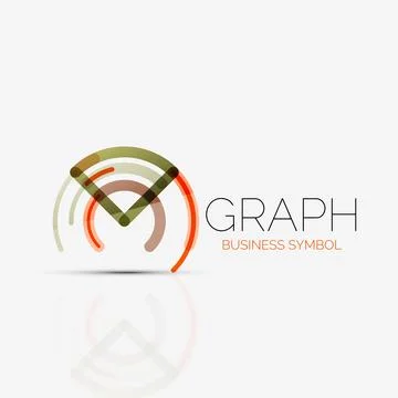 Abstract logo idea, linear chart or graph business icon. Creative vector Illustrazione stock