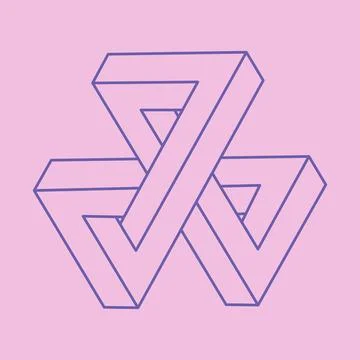 Abstract Logo. Impossible shapes, optical illusion pattern, vector. Optical art Stock Illustration