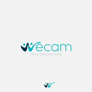 Abstract logo for initial w in we cam for together Stock Illustration