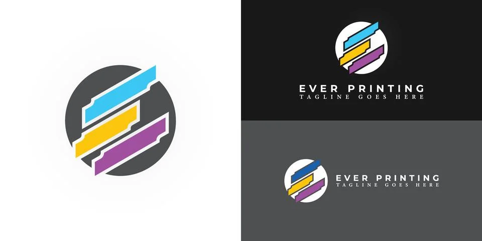 Abstract logo letter E or EE Creative circle logotype Stock Illustration
