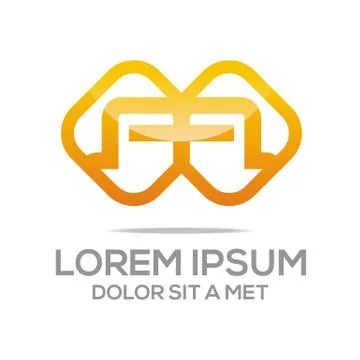 Abstract logo lettermark AA Combination icon vector Stock Illustration