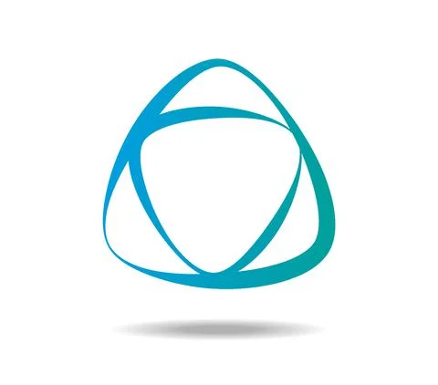 The abstract logo made of two rounded triangles Stock Illustration