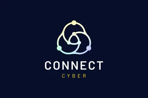 Abstract logo in modern shape representing connection or network technology Stock Illustration