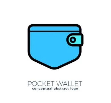 Abstract logo of pocket wallet Stock Illustration