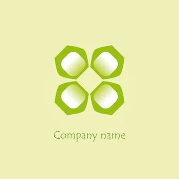 Abstract logo with stylized flower Stock Illustration