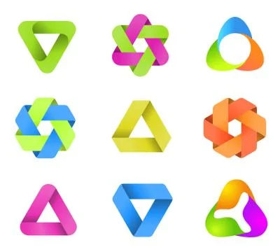 Abstract logo template set. icons for any type of business. vector. Stock Illustration