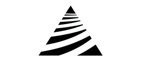 Abstract logo with triangle shaped perspective one Stock Footage 153514229