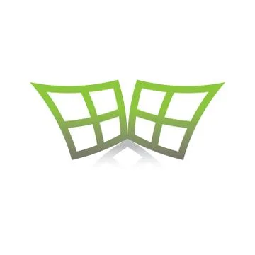 Abstract logo two windows with a shadow. Stock Illustration