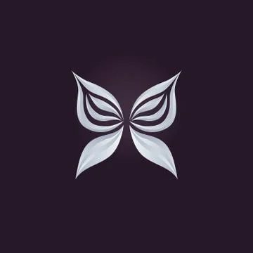 Abstract logo vector design template, Butterfly icon. Illustrazione stock