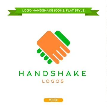 Abstract logo vector handshake flat style icon Stock Illustration