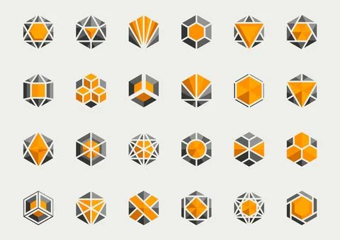 Abstract logos collection. Icon set design elements isolated on white. Vector Ilustración de archivo