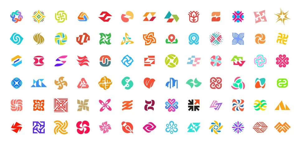Abstract logos collection Stock Illustration