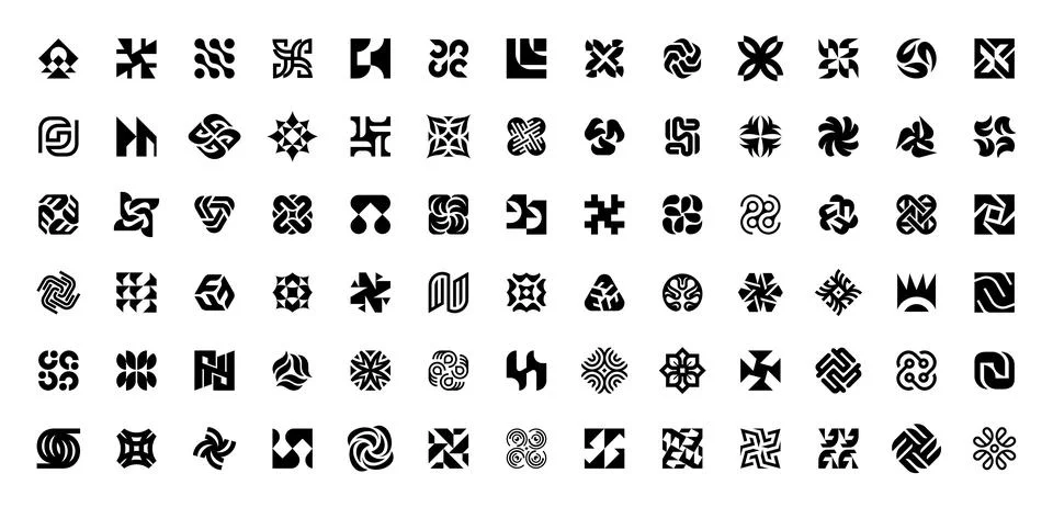 Abstract logos collection Stock Illustration