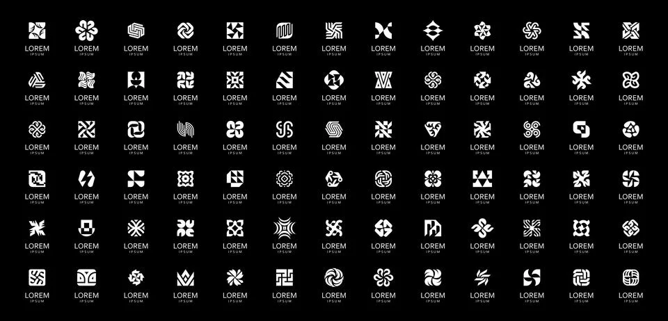 Abstract logos collection Stock Illustration