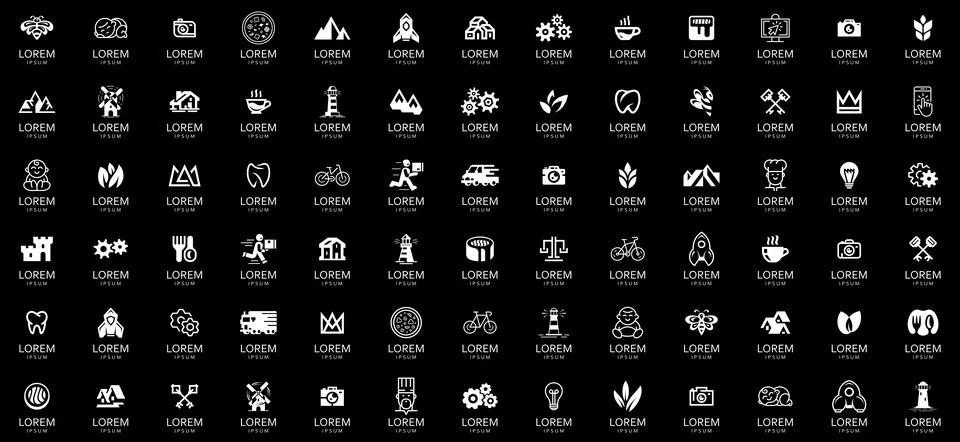 Abstract logos collection Stock Illustration