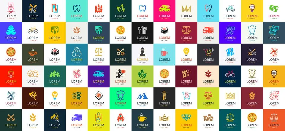 Abstract logos collection Stock Illustration