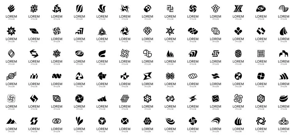 Abstract logos collection Stock Illustration