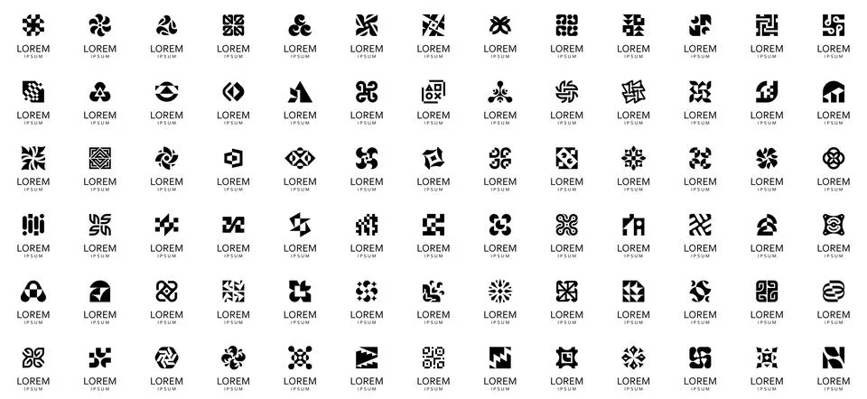 Abstract logos collection Stock Illustration