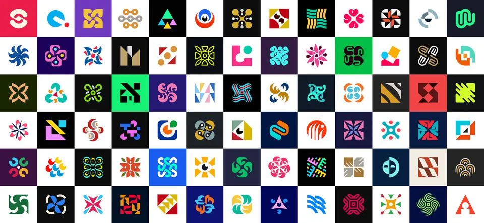 Abstract logos collection Stock Illustration