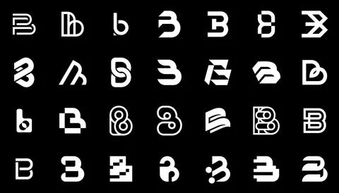 Abstract logos collection with letter B Stock Illustration