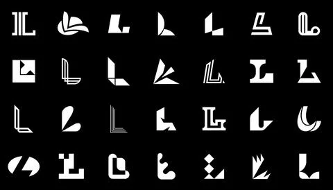 Abstract logos collection with letter L Stock Illustration