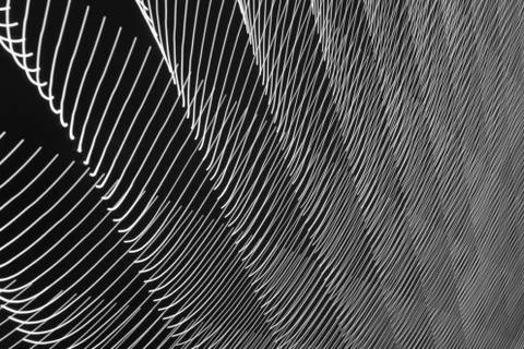 Abstract long exposure blurred light lines black and white background. Geometric Stock-Illustration