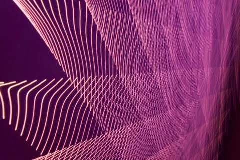 Abstract long exposure blurred light lines black and pink background. Geometric 스톡 일러스트
