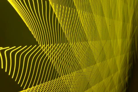 Abstract long exposure blurred light lines black and yellow background 스톡 일러스트