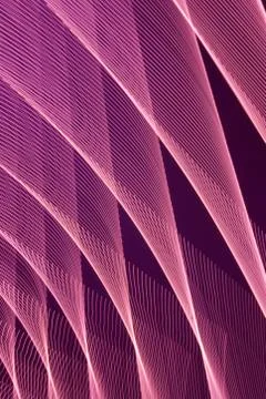 Abstract long exposure blurred light lines black and pink background. Geometric Stock-Illustration