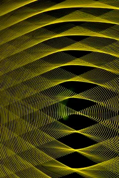 Abstract long exposure blurred light lines black and yellow background Stock-Illustration